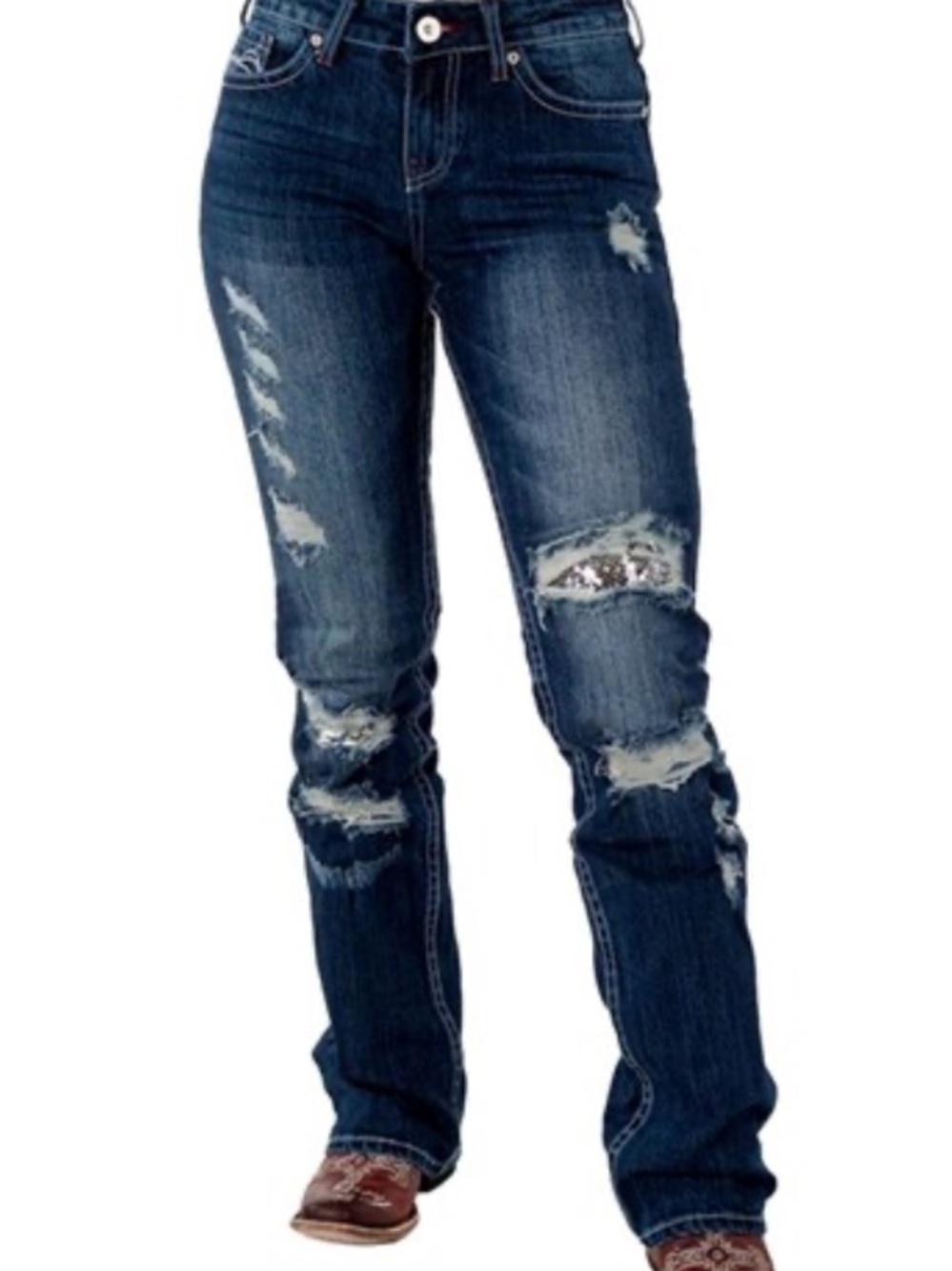 Cowgirl Tuff Hot Mama Bling Jeans
Size 27 X 33 NWT